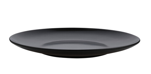 Plate, Black plate on transparent png.