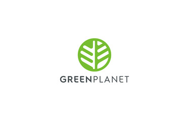 eco green and science logo design template
