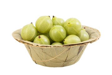 Indian Gooseberry fruits on transparent background.