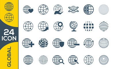 Simple set of globe related outline icons. Elements for mobile concept and web apps. Thin line vector icons for website design and development,
app development. Premium pack.