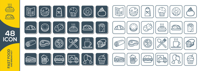 FAST FOOD ICON SET DESIGN