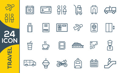 travel icon set design