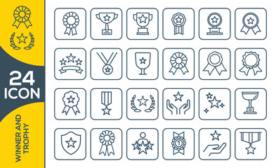 WINER AND TROPHY ICON SET DESIGN