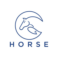 logo about a horse with a white background. Using the coreldraw x5 application with line techniques.