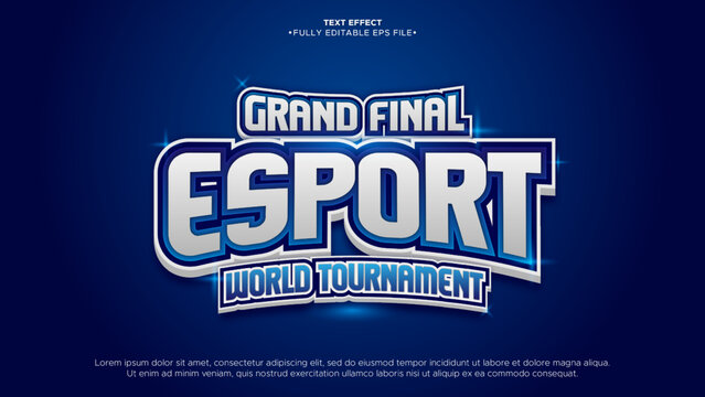 esport tournament 3d editable text effect
