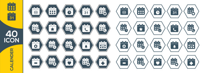 Fototapeta premium calender icon set design