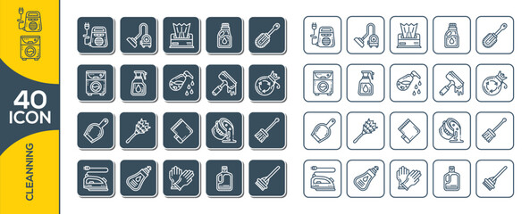 cleanning icon set design