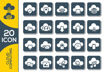 cloud computing icon set design