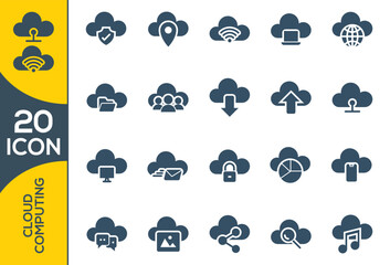 cloud computing icon set design