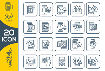 MOBILE APPLICATION ICON SET DESIGN