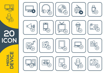 MEDIA DEVICE ICON SET DESIGN