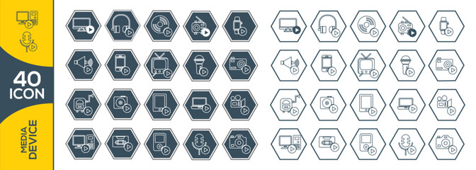MEDIA DEVICE ICON SET DESIGN