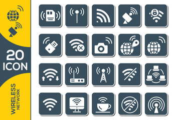 WIRELESS NETWORK ICON SET DESIGN