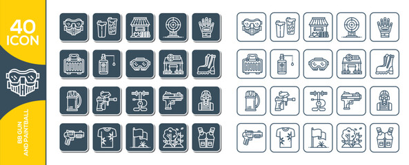 BB GUN AND PIANTBALL ICON SET DESIGN