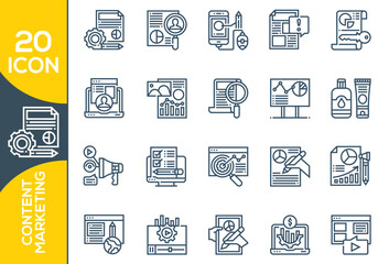 content marketing icon set design