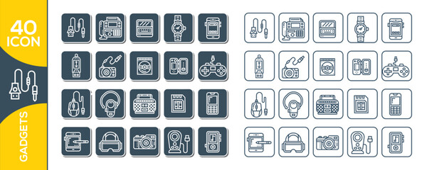 gadgets icon set design 