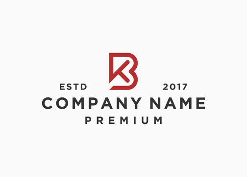 initial letter bk or kb logo design vector illustration template