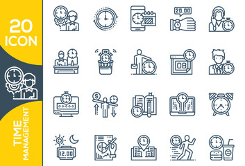 time management icon set design