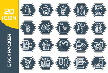 BACKPACKER ICON SET DESIGN