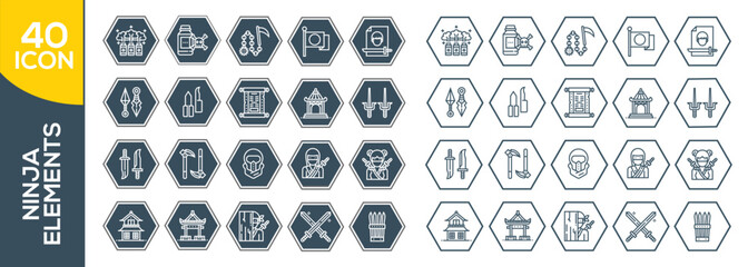 NINJA ELEMENT ICON SET DESIGN