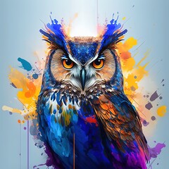 Abstract owl paint