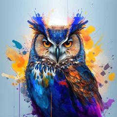 Foto op Plexiglas Uiltjes Abstract owl paint