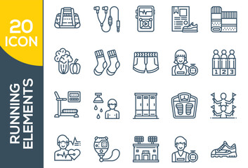 RUNNING ELEMENT ICON SET DESIGN 