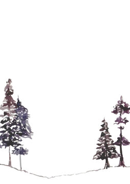 simple silouet pine tree with typography