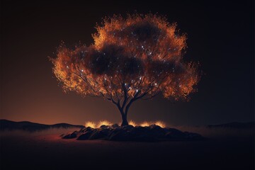 Naklejka na ściany i meble Digital illustration about a tree.