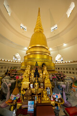 Chachoengsao, Thailand, August 21, 2022 : Wat Phra Sri Mahathat Woramahawihan. Inside the great...