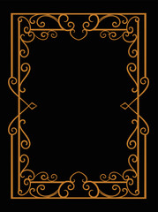 simple classic ornament frame design engraved color vector editable