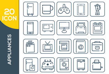 appliances icon set design