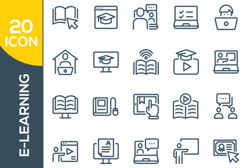 e-learning icon set design