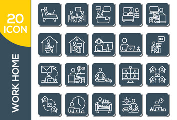 WORK HOME ICON SET DESIGN