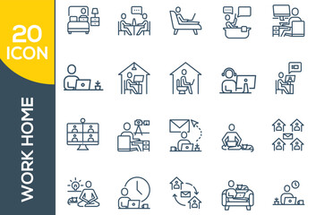 WORK HOME ICON SET DESIGN