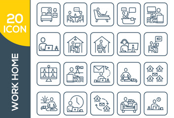 WORK HOME ICON SET DESIGN