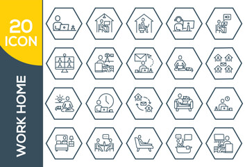 WORK HOME ICON SET DESIGN