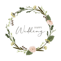 greeting card design with wreath floral