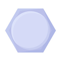 Hex head bolt. Vector illustration of steel tools and industrial machine or engine part. Cartoon side and top angle of hardware isolated on white. Construction concept