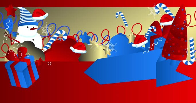 Luxury deluxe Christmas Background animation. Abstract holiday event cartoon for website, motion poster, presentation.