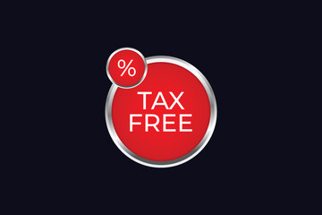 Red Color tax free sign Vector element