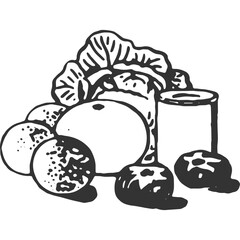 Nutrition Food Vintage Illustration Vector