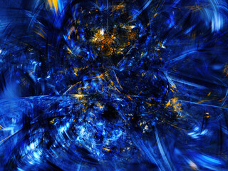 blue and yellow abstract fractal background 3d rendering illustration