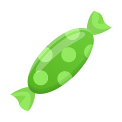 Wrapped candy vector illustration. Cute lollipop, sugar ball isolated on white background. Desserts, sweet food, confectionery concept