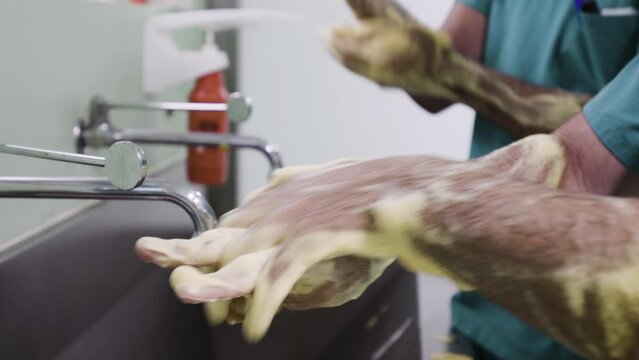Sterilizing surgical hand preparation using ethanol soapwash
