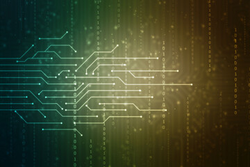 Obraz premium Abstract futuristic circuit board Illustration, Circuit board with various technology elements. Circuit board pattern for digital abstract technology background