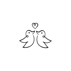 Love Bird Line Style Icon Design