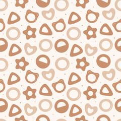 Seamless pattern of wood baby toys for fabric