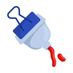 Supply for painting vector illustration. Watercolor tube with paint for artists isolated on white background