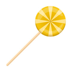Lollipop candy vector illustration. Cartoon drawings of cute sugar ball on stick isolated on white background. Desserts, sweet food, confectionery concept